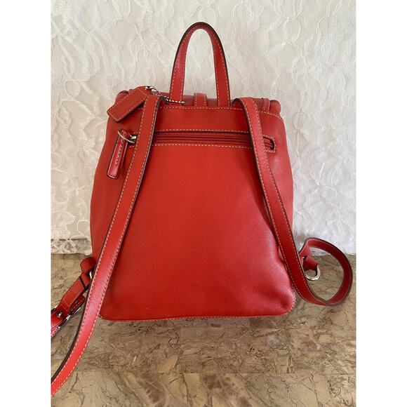 Rare Vtg Coach legacy leather drawstring backpack red 9368 - Picture 2 of 10